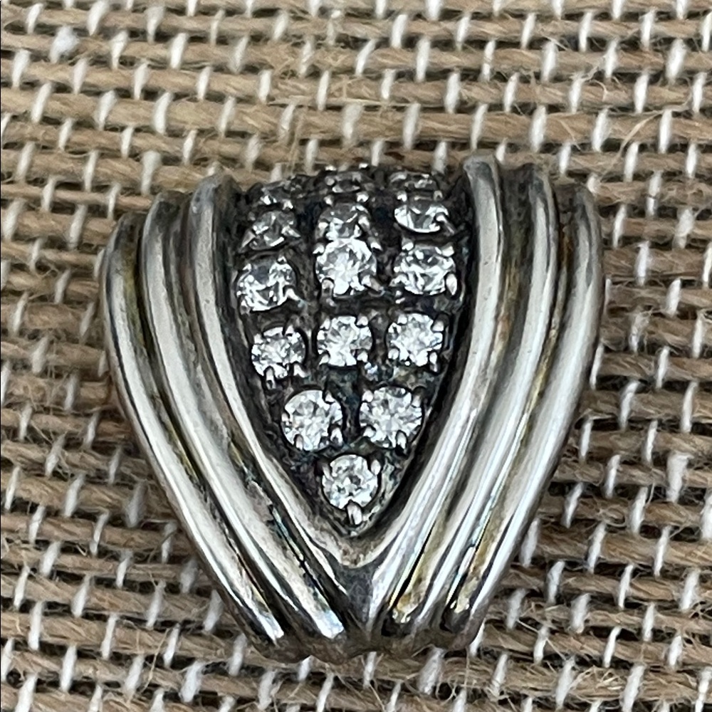 Elegant Silver and CZ Women's Pendant